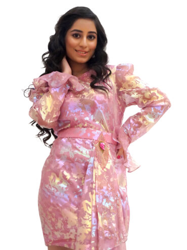 Pretty in Pink Delight: Girls Short Dress